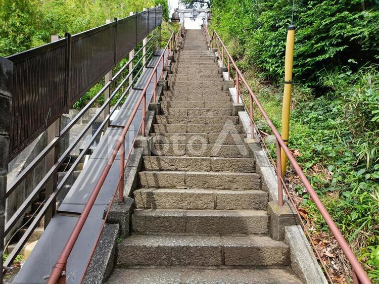 神社へ続く細くて長い石段 階段,石段,風景の写真素材