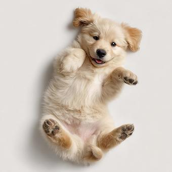 ふわふわの毛並みの子犬 ふわふわの毛並みの子犬の写真
