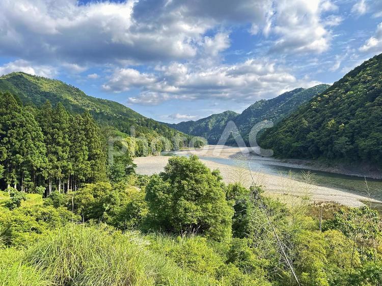 和歌山県　北山村　北山川　山林　 風景,自然,景観の写真素材