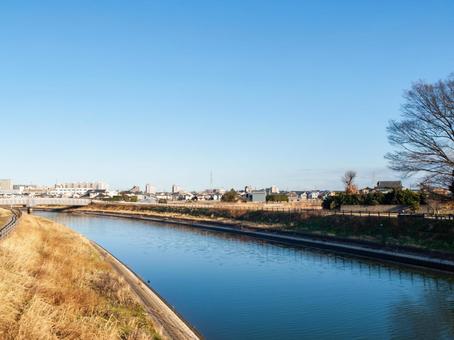 冬の河口付近の写真