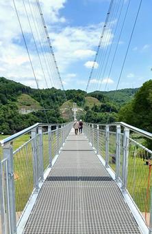 ダムパークいばきた ダムパークいばきた 吊橋,公園,芝生の写真素材