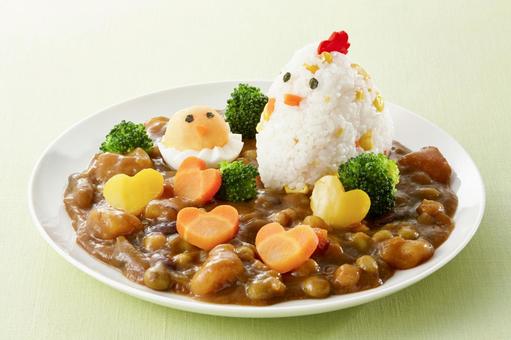 キャラクターカレー 鶏さんとひよこさん キャラクターカレー 鶏さんとひよこさんの写真