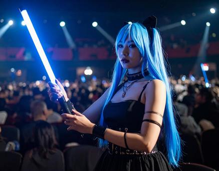 推し活女子・青のサイリウム 推し活女子・青のサイリウムの写真