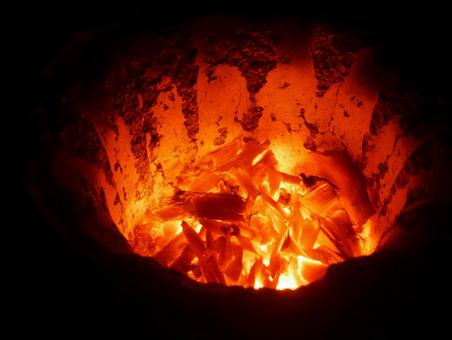 火起こし 火起こし,炭,炭火の写真素材