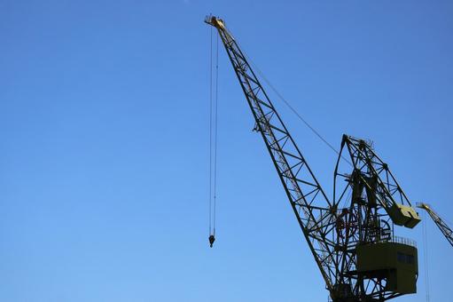 Landscape with blue sky and cranes, JPG Landscape with blue sky and cranes, JPG