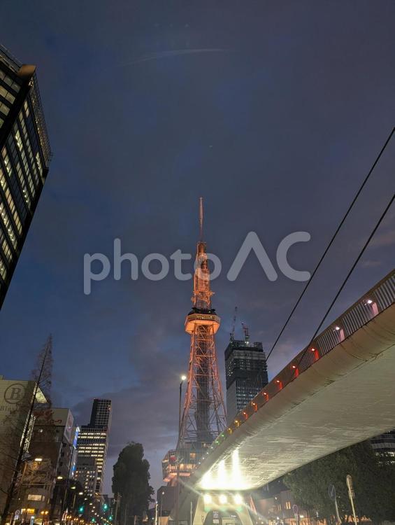中部電力 MIRAI TOWER 晴天,中部電力miraitower,鉄塔の写真素材