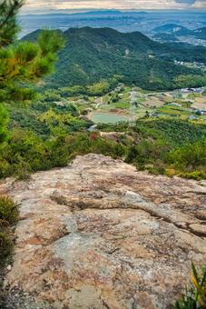 高御位山 播磨平野,山岳,平野の写真素材
