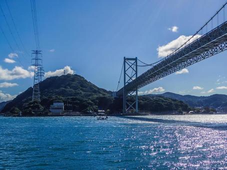 【山口県】下関市・関門海峡 関門海峡,関門橋,下関の写真素材