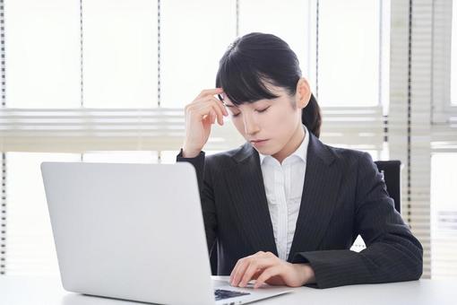 擔心的女商人, JPG 擔心的女商人, महिला, एक बिज़नेसवुममन, चिंता, JPG