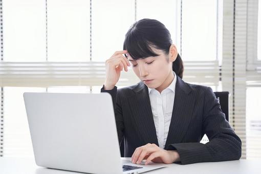 Worried business woman, fem, femme d'affaires, s'inquiéter, JPG