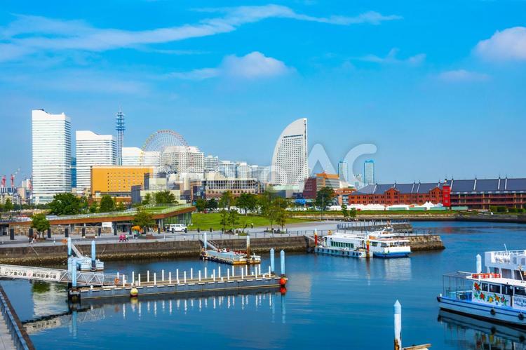 横浜の風景 横浜,青空,都市の写真素材
