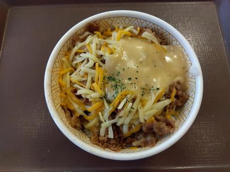 チーズ牛丼3 美味しい,牛丼,チーズの写真素材