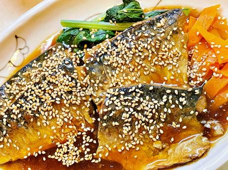 Photo, mackerel, japanese food, boiled sleet, 