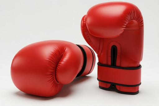 赤いボクシンググローブのペアの写真