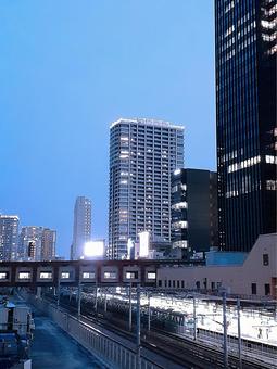 Photo, building group, station, station building, 