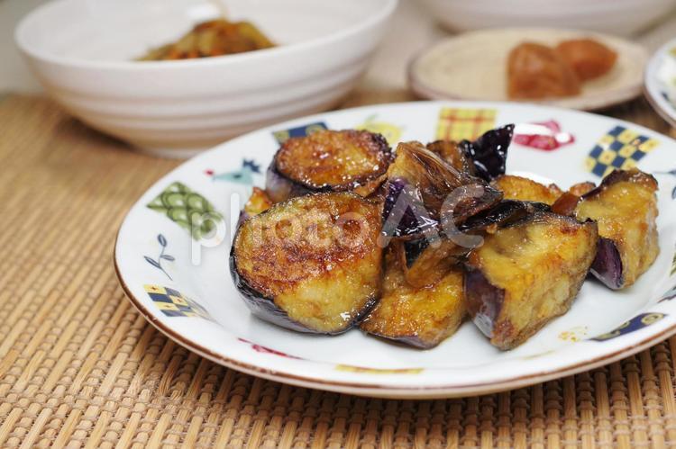 茄子の甘辛炒め 炒め物,茄子,甘辛の写真素材
