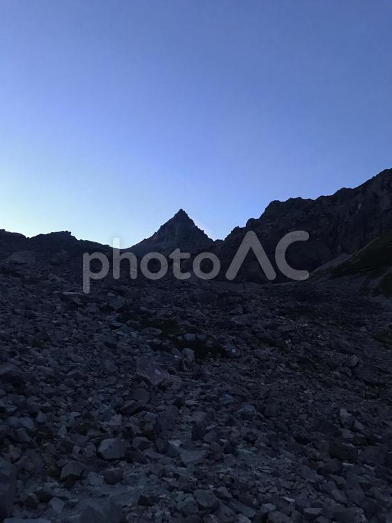 夕暮れの槍ヶ岳 山,旅,空の写真素材