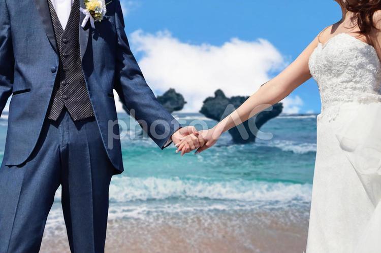 リゾートウェディングや新婚旅行のイメージ 結婚,ウェディング,ウエディングの写真素材