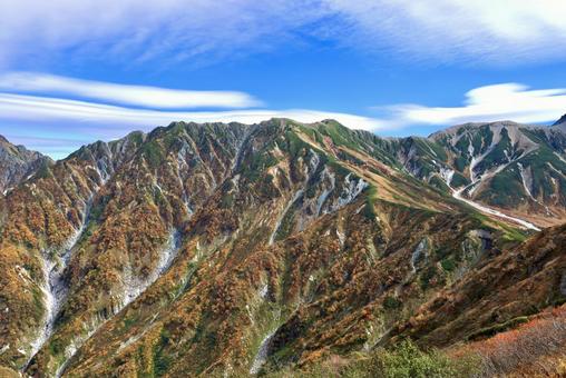 紅葉の剱岳 北アルプス,立山,剱岳の写真素材