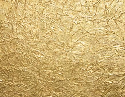 金の和紙のテクスチャ素材 和紙,もみ紙,年賀状の写真素材