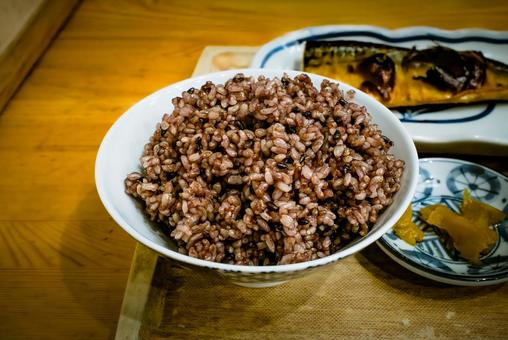 五穀米の大盛り 五穀米,ご飯,健康食の写真素材