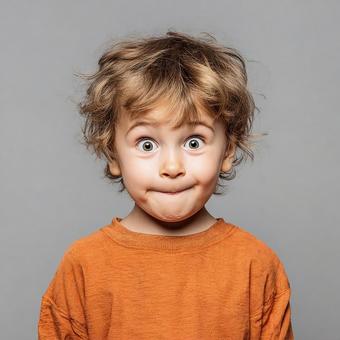 驚く子供の可愛い表情 驚く子供の可愛い表情の写真
