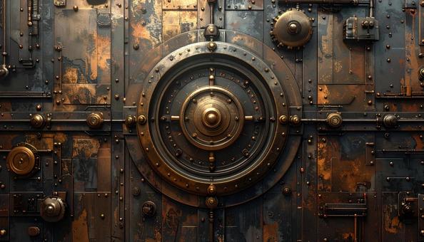 スチームパンクな金属の背景 スチームパンクな金属の背景の写真