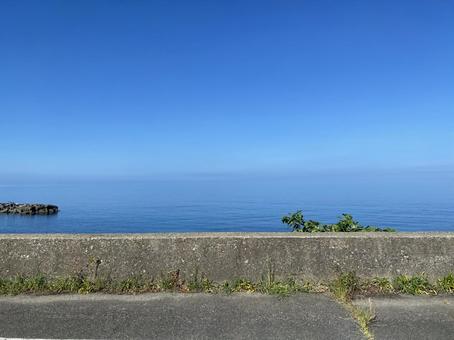 夏の日本海と空4 夏の日本海と空4 空,海,雲の写真素材