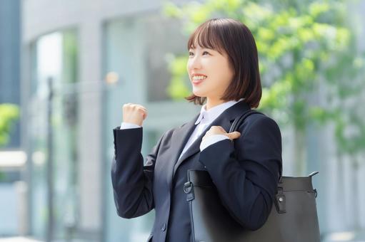 就活生・新入社員の若い女性 女性,就活,就職の写真素材