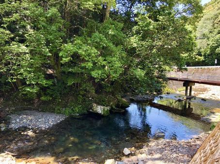 河原 河原,水辺,橋の写真素材