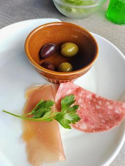 前菜 前菜,オリーブ,イタリアンの写真素材
