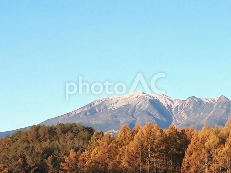 御嶽山の風景・信州から撮影 山,自然,風景の写真素材