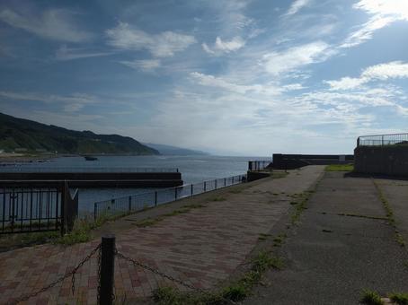 夕方前の道の駅うみてらす名立 新潟,道の駅,うみてらす名立の写真素材