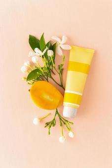 Flowers, mango and yellow tube, JPG