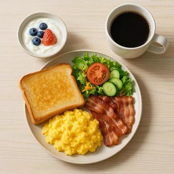 洋風の朝食 洋風の朝食の写真