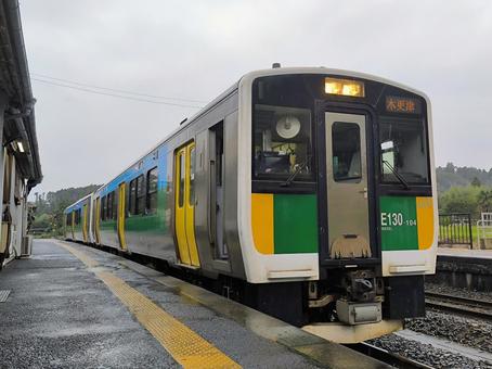 JR久留里線、E130型気動車 jr,jr東日本,久留里線の写真素材