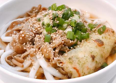 Sesame mushroom and chikuwa tempura udon, JPG Sesame mushroom and chikuwa tempura udon, JPG