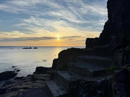 Evening sky at Echizen Coast, Hokoshima, Fukui Prefecture, JPG