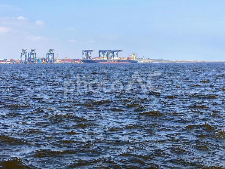 東京風景・東京湾 東京湾,城南島,海の写真素材