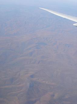 飛行機から見た景色 上空,飛行機,地上の写真素材