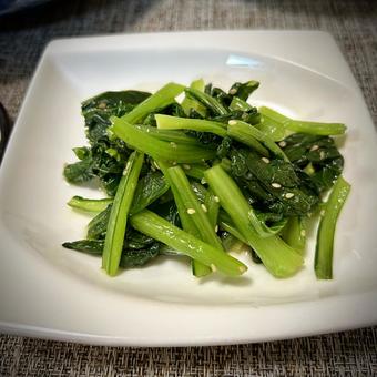 小松菜のナムル 旦那飯,男の料理,手料理の写真素材