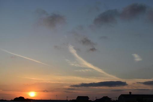 夕日のある風景3・空模様 夕日のある風景3・空模様の写真