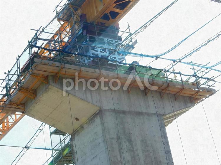 【工事写真】道路建設現場 道路,橋梁,架設の写真素材
