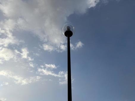 朝空の街路灯 朝空の街路灯の写真