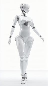 未来を思わせる女性型ロボット 未来を思わせる女性型ロボットの写真