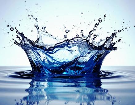 水しぶきが上がる水面 水しぶきが上がる水面の写真