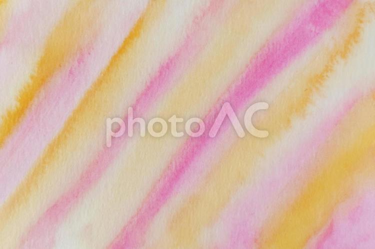 ピンクとオレンジ斜めストライプ手描き水彩 水彩,手描き,ストライプの写真素材