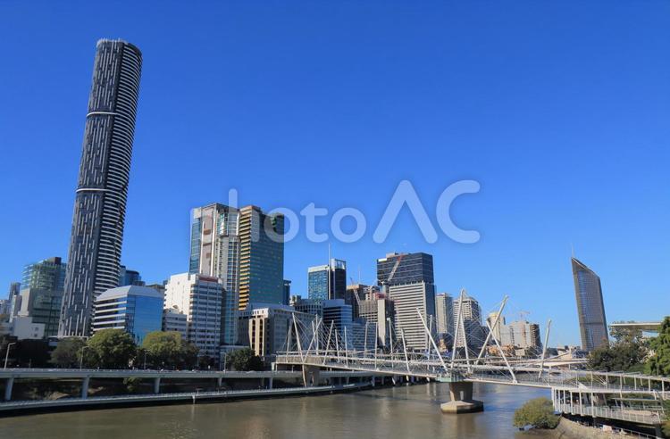 オーストラリア　ブリスベンの市街地の景色 海外,外国,ブリスベンの写真素材