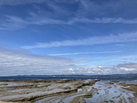 干潮の海岸 干潮の海岸 空,自然,晴れの写真素材