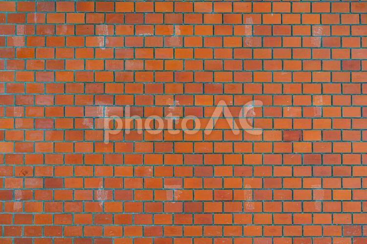 画面いっぱいに規則正しく並んだ赤いレンガ レンガ,赤,brickの写真素材
